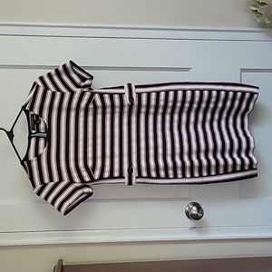 Banana Republic Striped Shirt Sleeve Mini Dress Navy 4P